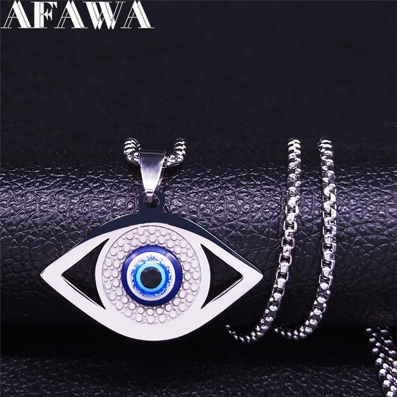 Islam Hamsa Evil Blue Eye Neck - đánh giá và giá Steel Chain