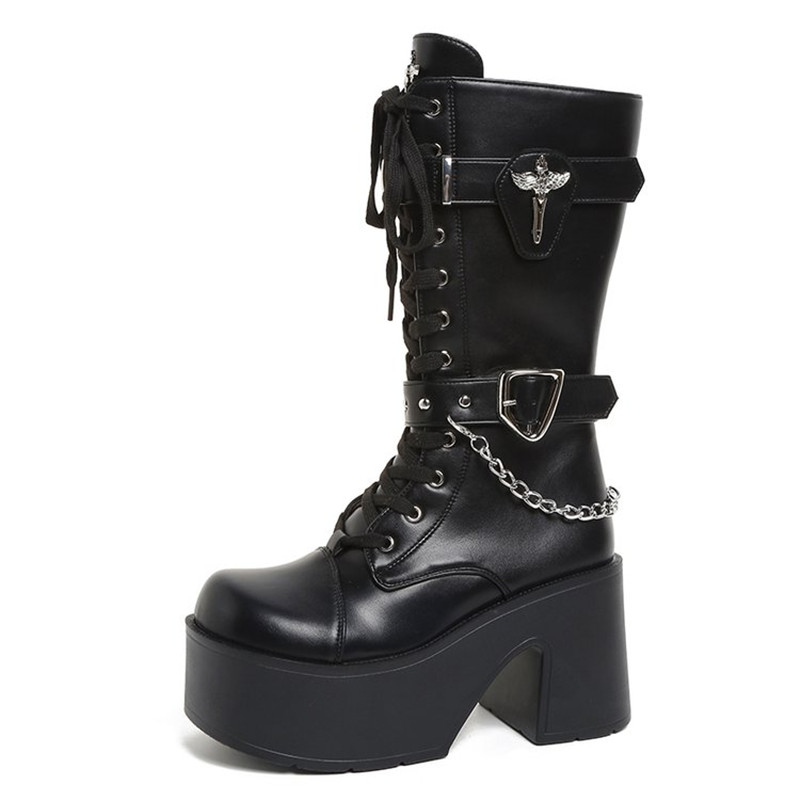 Goth Platform Chunky High Heel - đánh giá và giá Motorcycle Chain