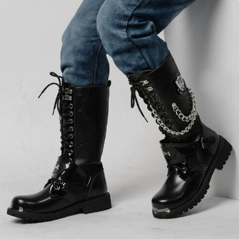 Men Fashion Motorcycle Boots M - đánh giá và giá Motorcycle Chain